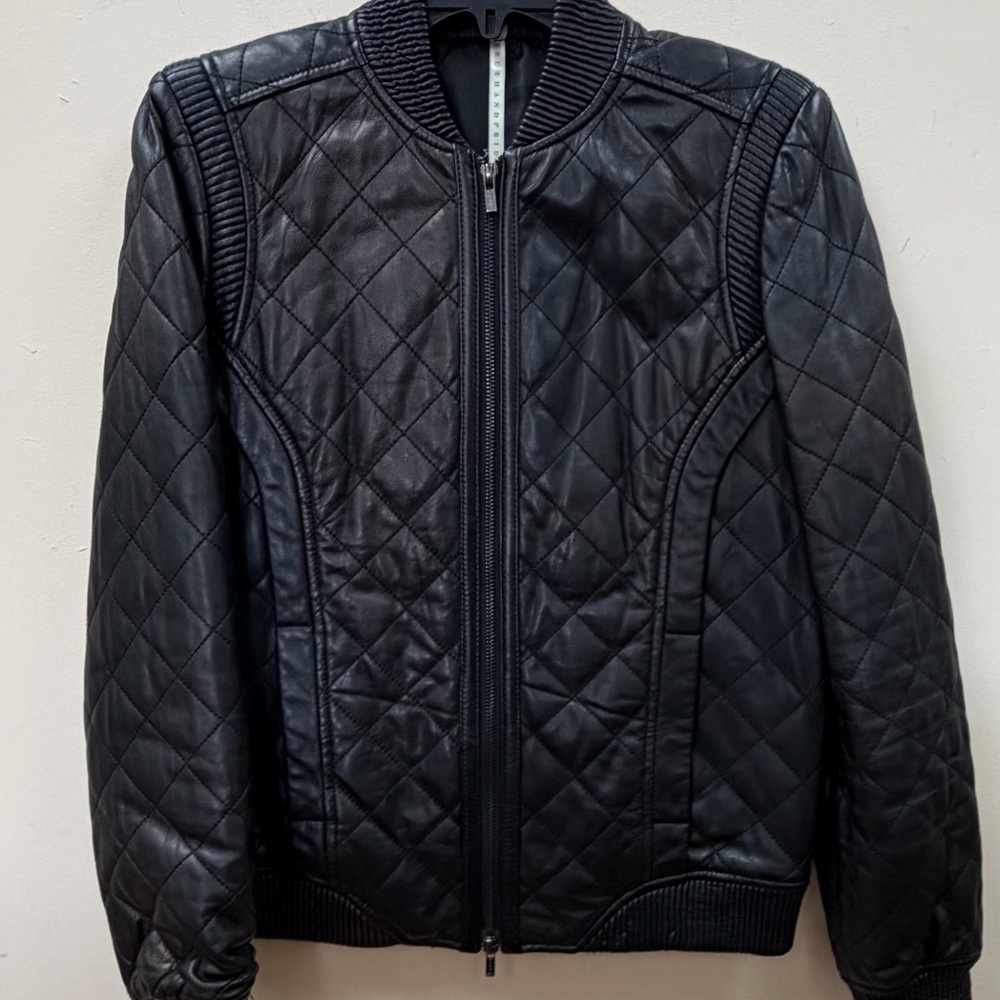 Truth and Pride Black Quilted Leather Jacket